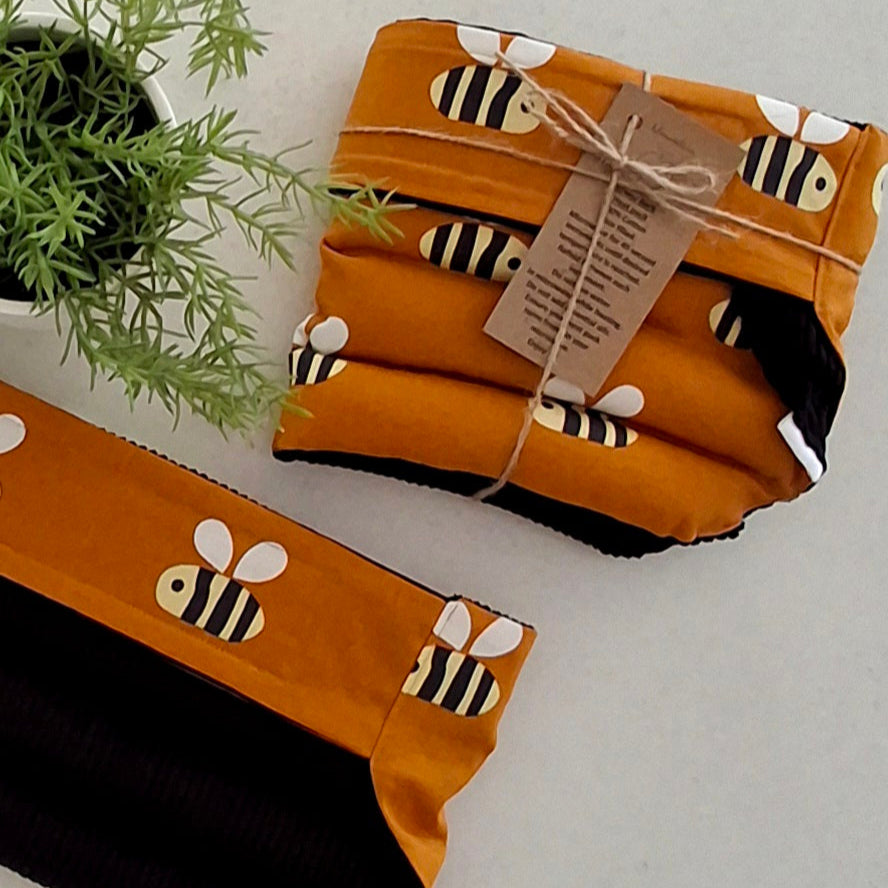 Lower back/belly heat pack Mustard Bees