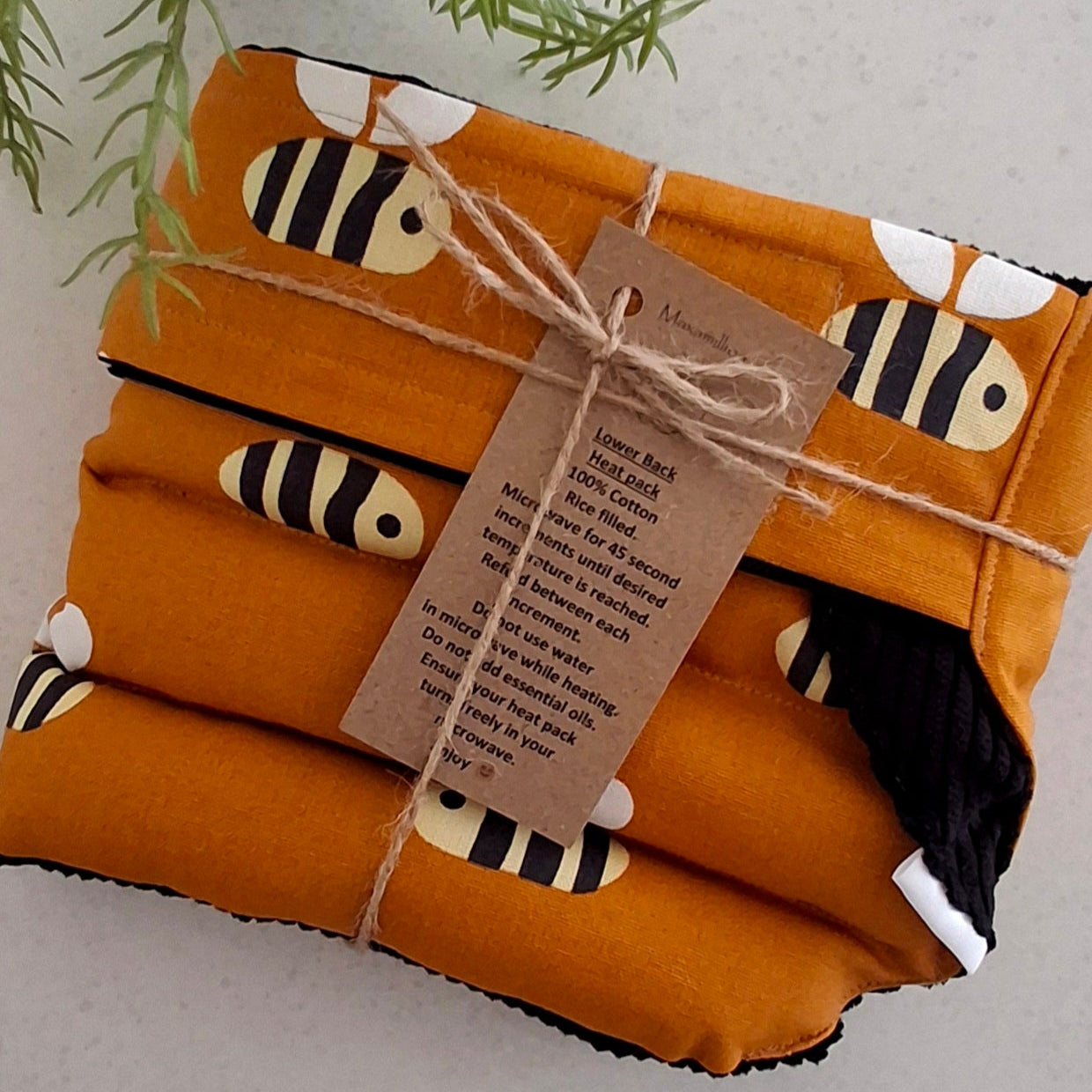 Lower back/belly heat pack Mustard Bees