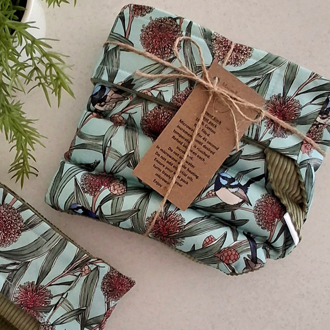 Lower back/belly heat pack Blue Wren